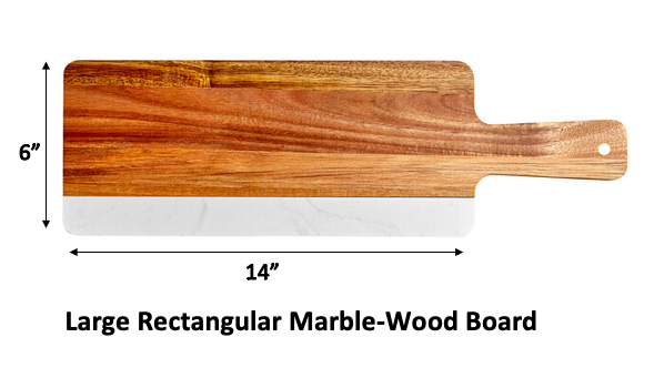 Customized Marble-Wood Charcuterie Board