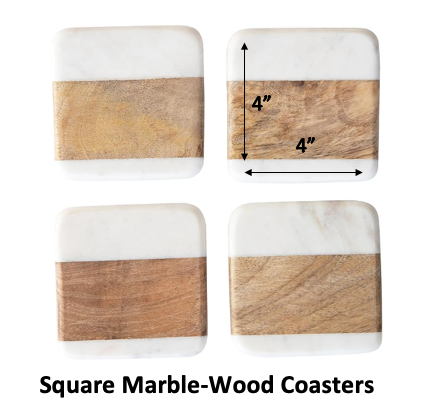 Customized Marble-Wood Coasters